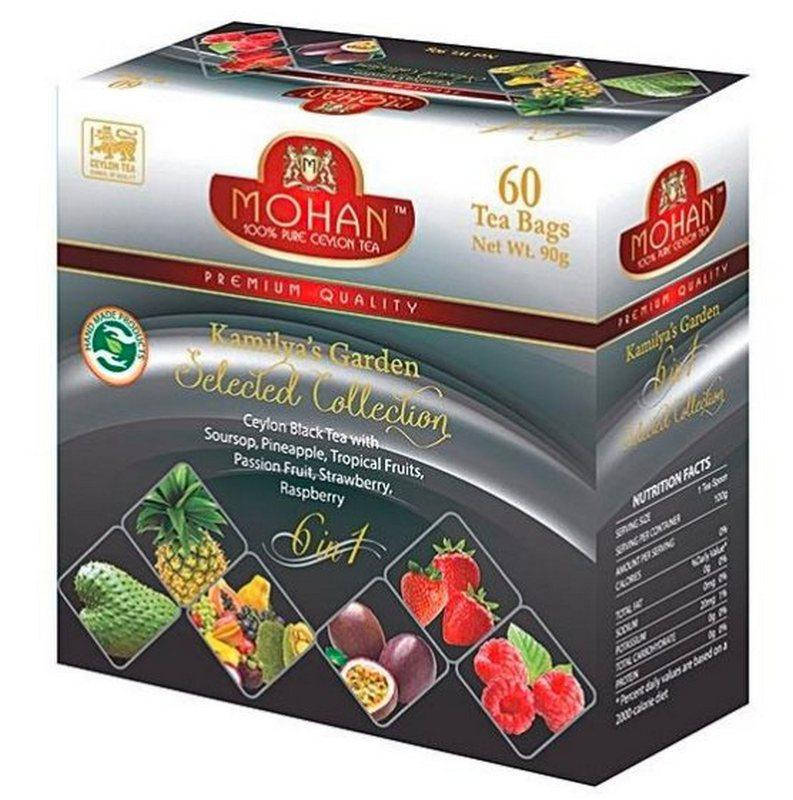 

Черный чай в пакетиках с фруктовыми добавками Mohan набор 60 шт