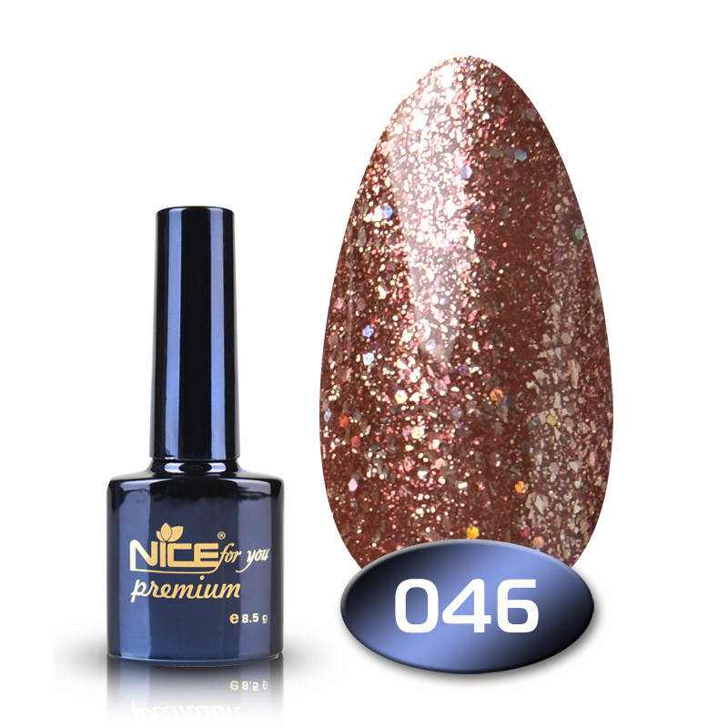 

Гель-лак Nice for you Premium 046 коричневая фиерия 8,5 мл