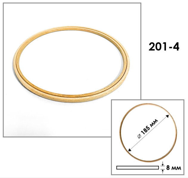 

201-4 Пяльцы деревянные, круглые без винта, h-8 мм, d= 185 мм. Sirin Kasnak (Турция)