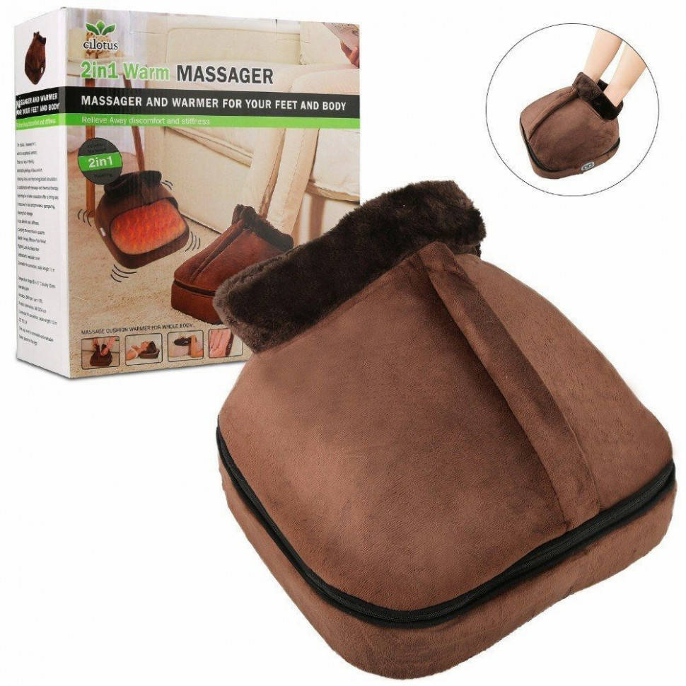 

Электрогрелка массажер для ног 2 in 1 Warm Massager с застежкой Вибромассажер для ног