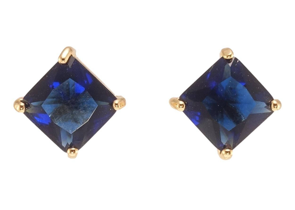 

Серьги Xuping Позолота 18K гвоздики (пусеты) "Синие кристаллы" 8х8мм