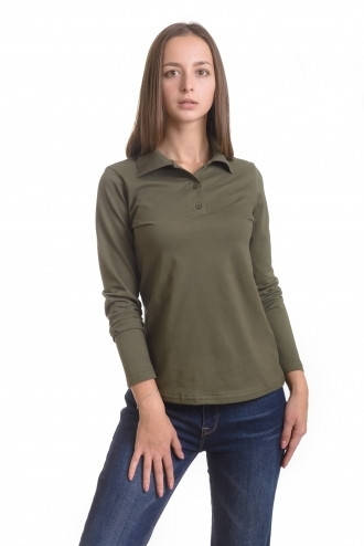 

ЖЕНСКОЕ ПОЛО С ДЛИННЫМ РУКАВОМ, КОФТА ЖЕНСКАЯ- ХАКИ, разм. S, M, L, XL, 2XL