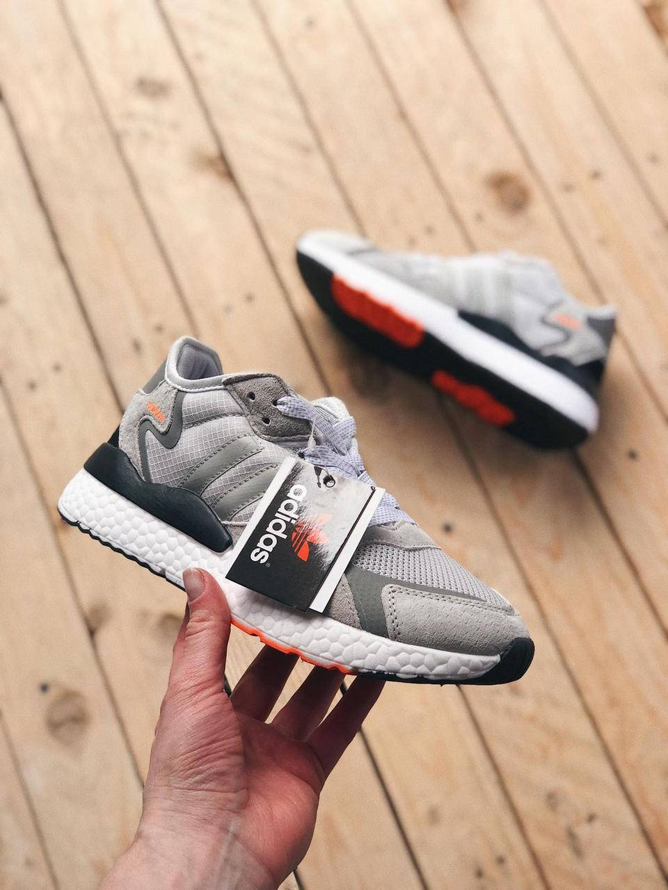 

Мужские кроссовки Adidas Nite Jogger серые натуральный замш рефлективные 43, Бежевый