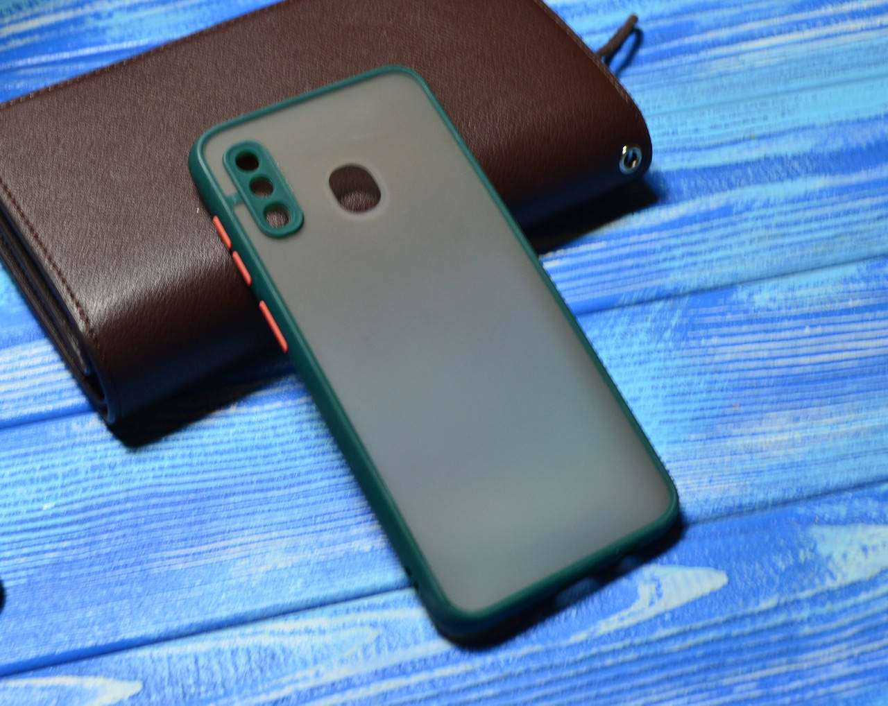 

Противоударный чехол c защитой камеры для Samsung A20/A30 Темно-Зеленый