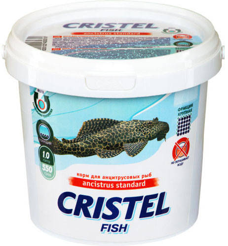 

Корм для анцитрусовых рыб 1 л /550 гр Cristel Ancistrus Standart