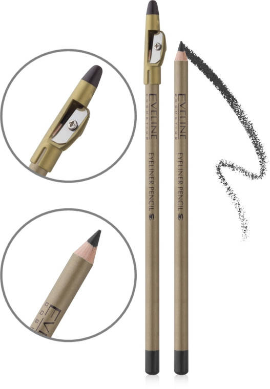 

Контурний олівець для очей зі стругалкою Eveline Cosmetics Eyeliner Pencil