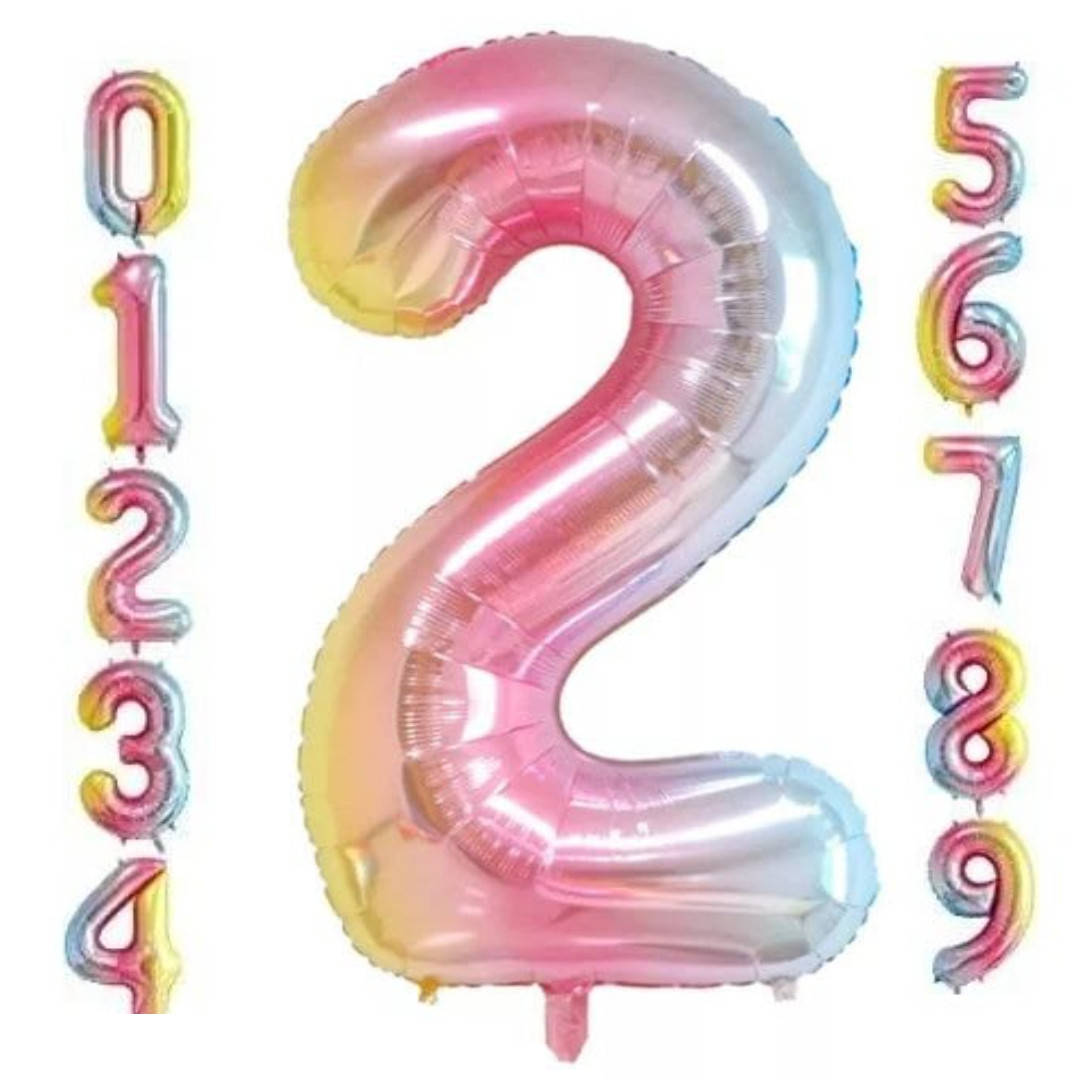 

Фольгированная цифра 2 размер 100см | Радужный, Радуга