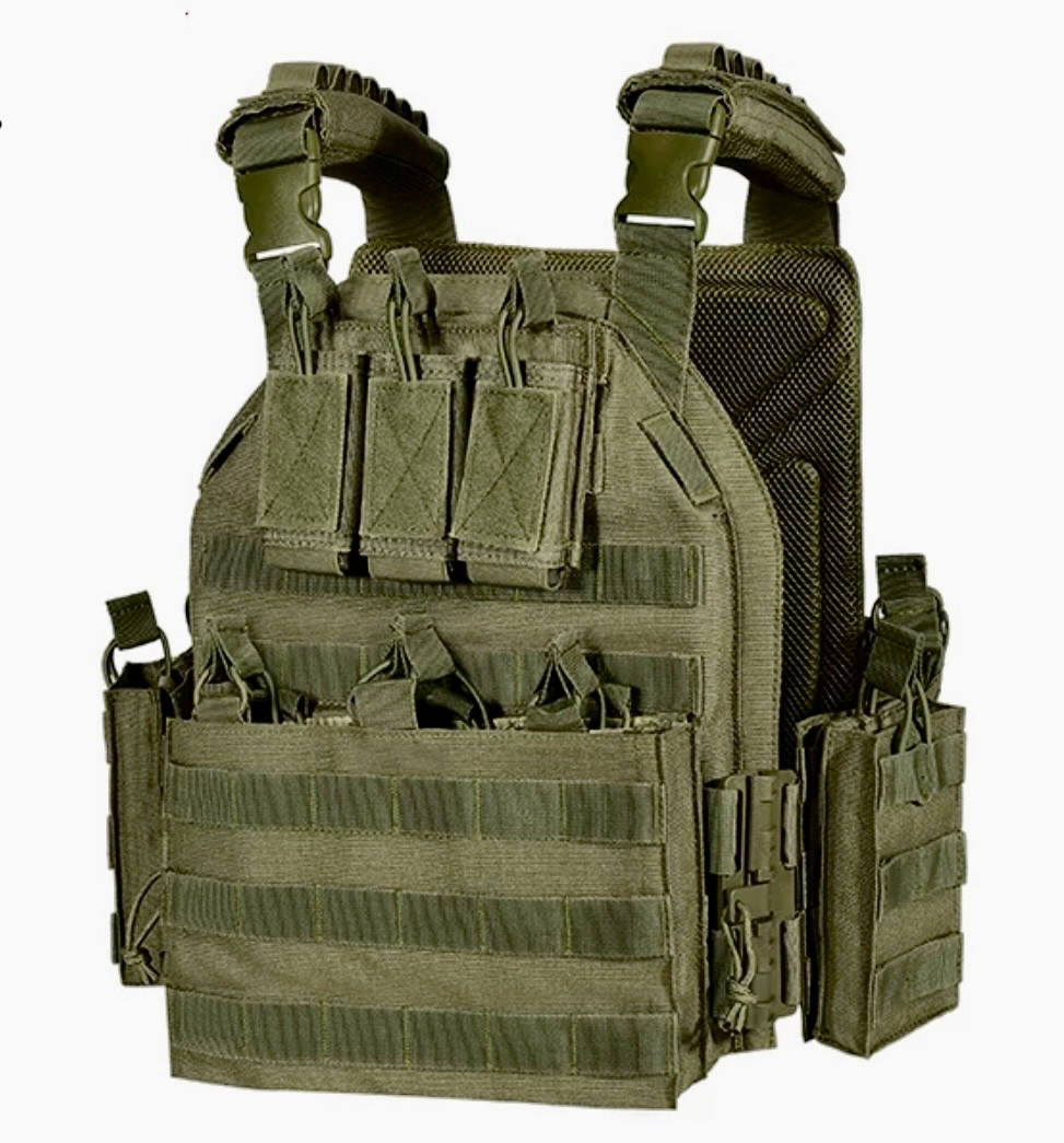 

Плитоноска бронежилет MOLLE на 9 магазинов Олива