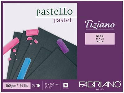 

Cклейка для пастели Tiziano A4 (23х30,5см), 160г/м2, 24л, черный, Fabriano