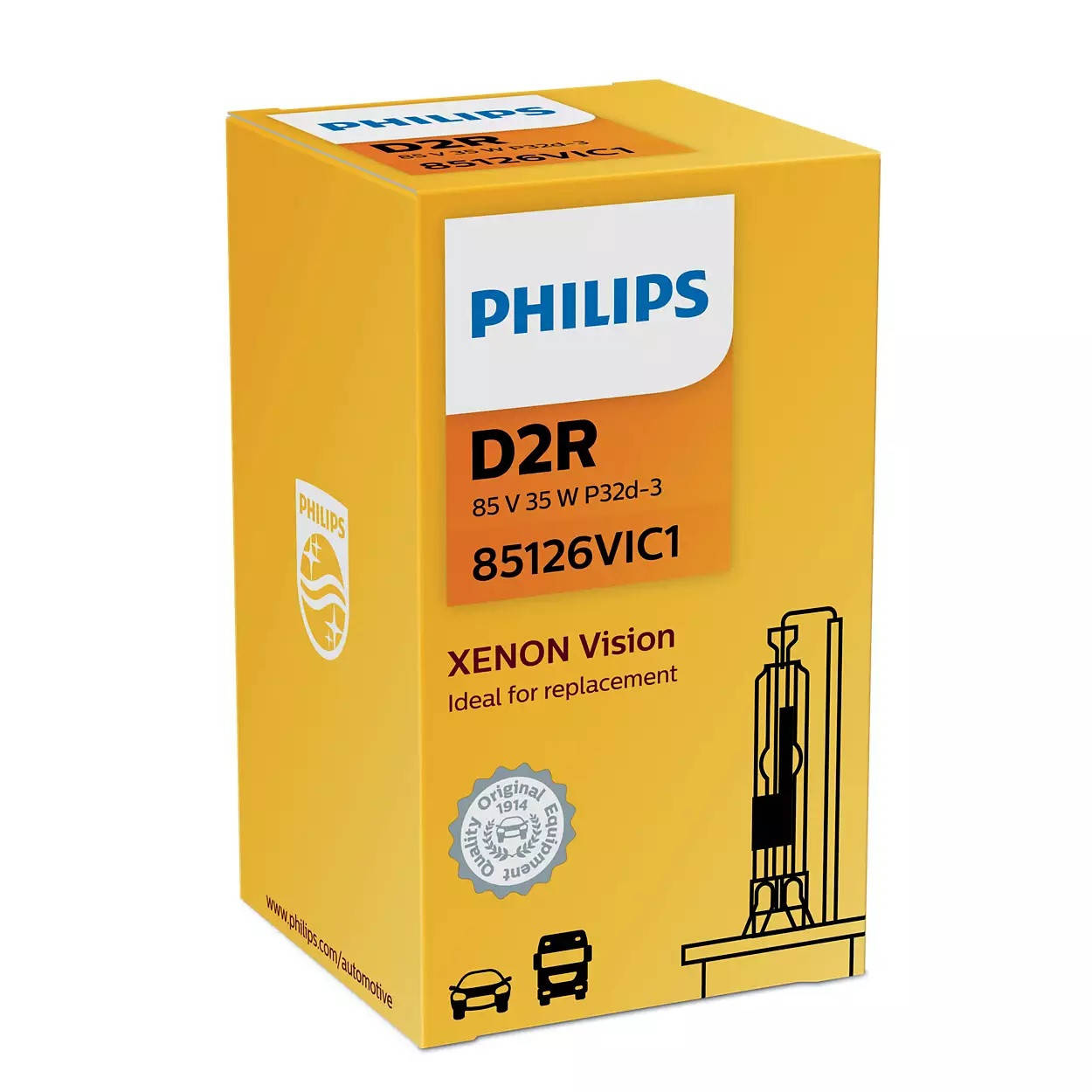 

Автолампа ксенон PHILIPS 85126VIC1 D2R 85V 35W P32d-3 Vision