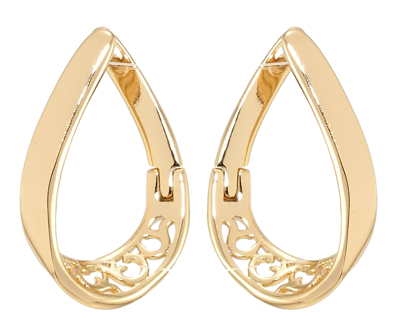 

Серьги Xuping Позолота 18K английский замок "Капельки с ажурным узором"