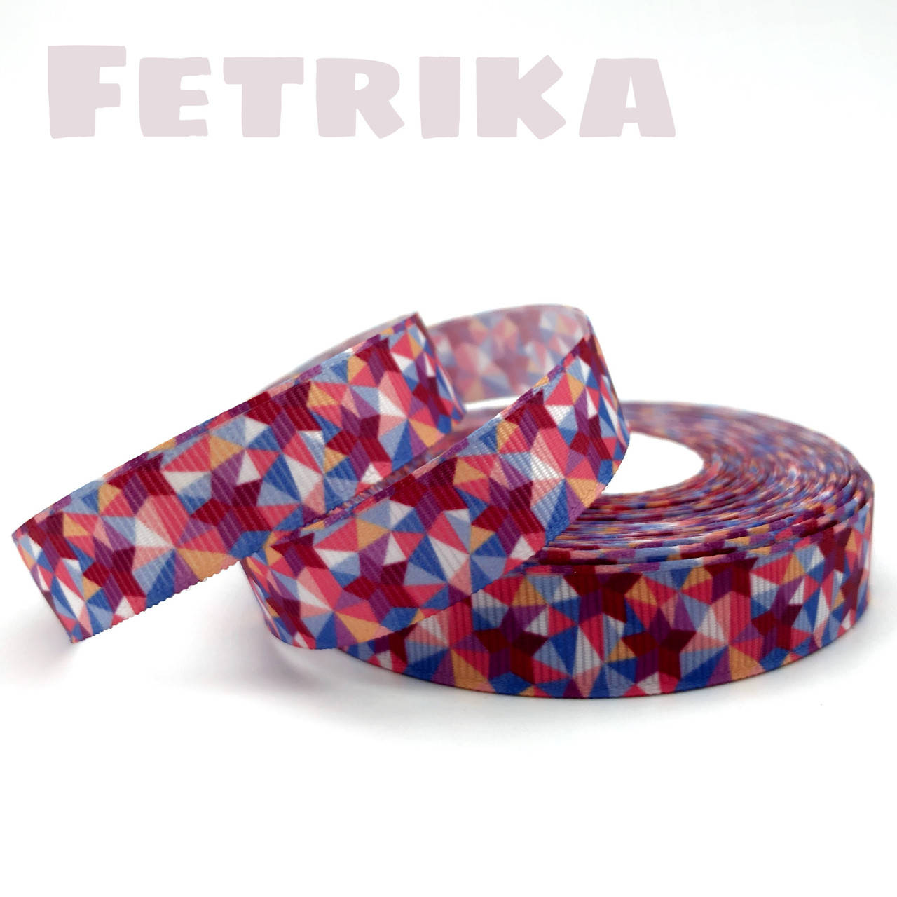 

Лента репсовая разноцветный калейдоскоп, 1,5 см, Разные цвета