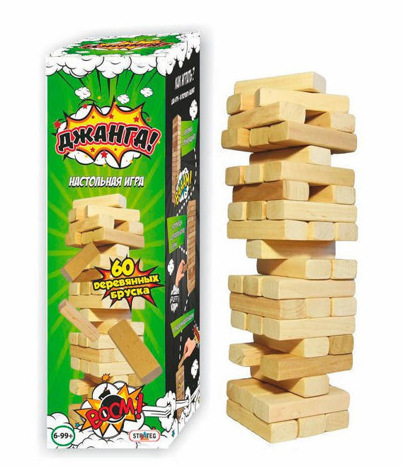 

Настольная игра Дженга Башня Jenga Power Tower Джанга PT-01 56 брусков