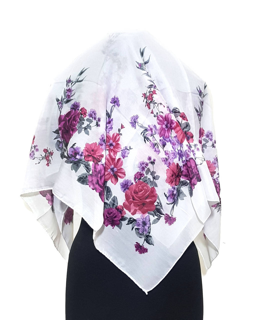 

Платок женский батистовый летний весенний тонкий легкий Паулина, Белый