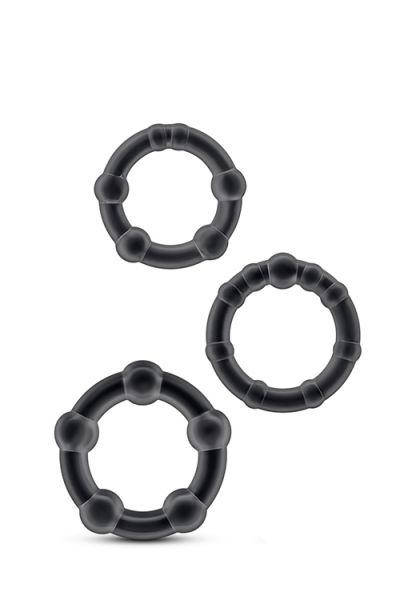 

Набор эрекционных колец STAY HARD BLACK, Черный