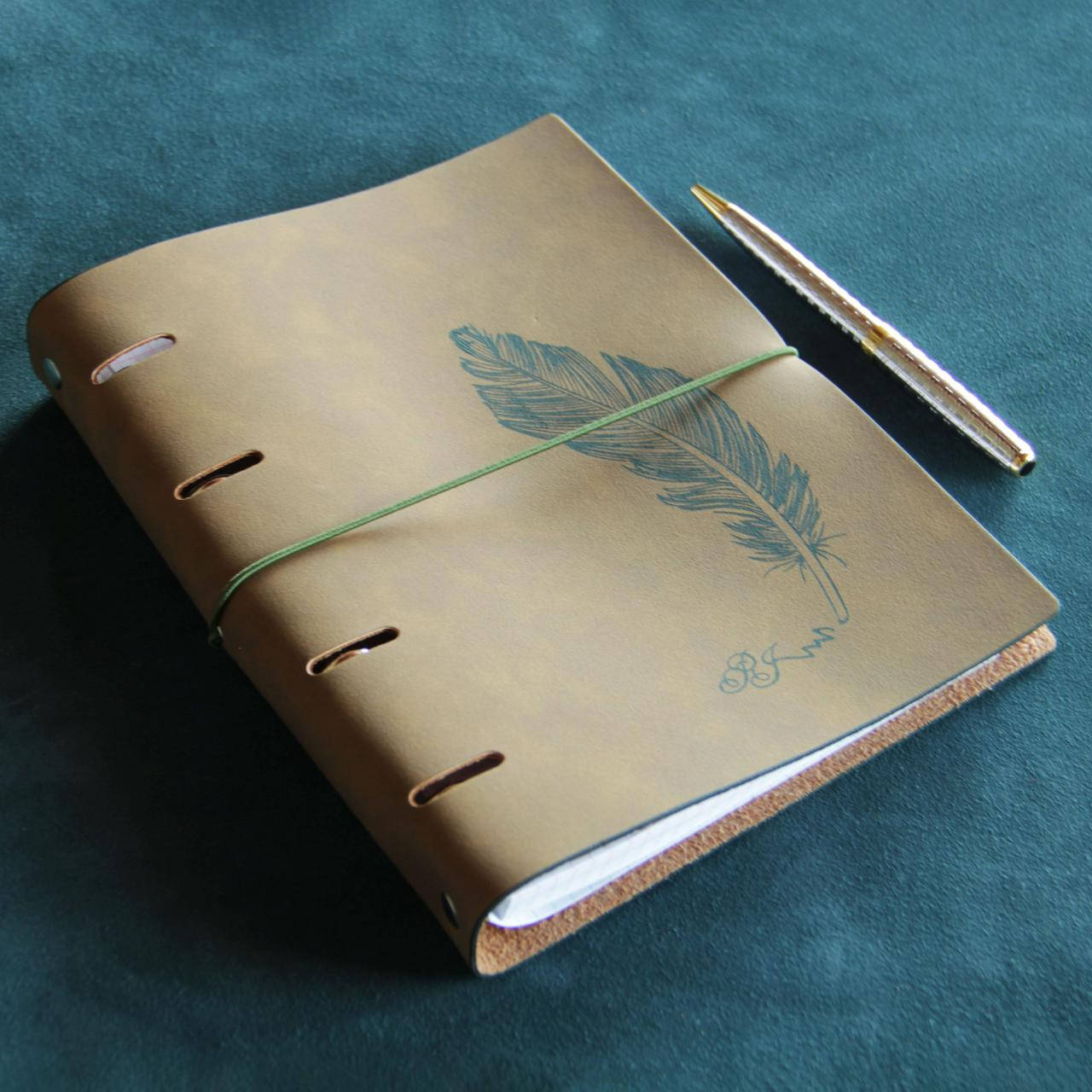 

Тетрадь/Блокнот со сменными блоками, А5 эко-кожа песочная