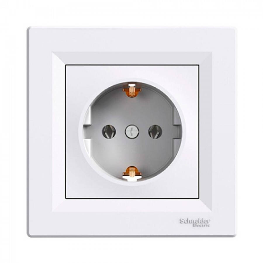 

Schneider Розетка с заземлением белая, Asfora EPH2900121