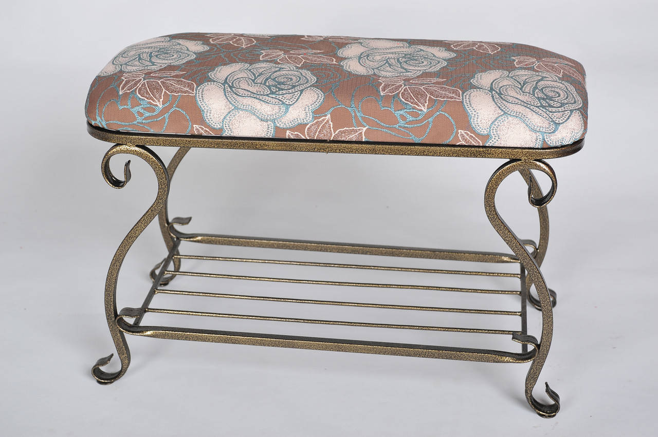 

Пуфик-банкетка кованая Титаниум 3+ Комфорт-2 античное золото