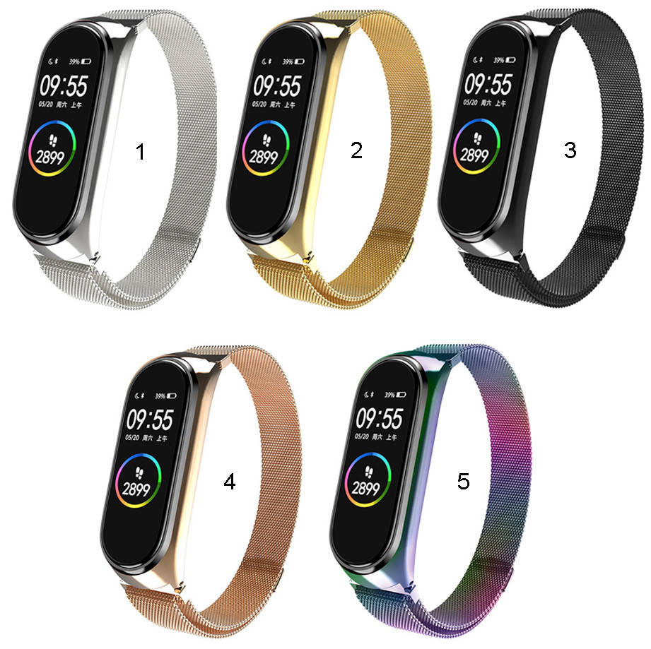 

Mi band 5 ремешок металлический ми бенд 6 миланская петля