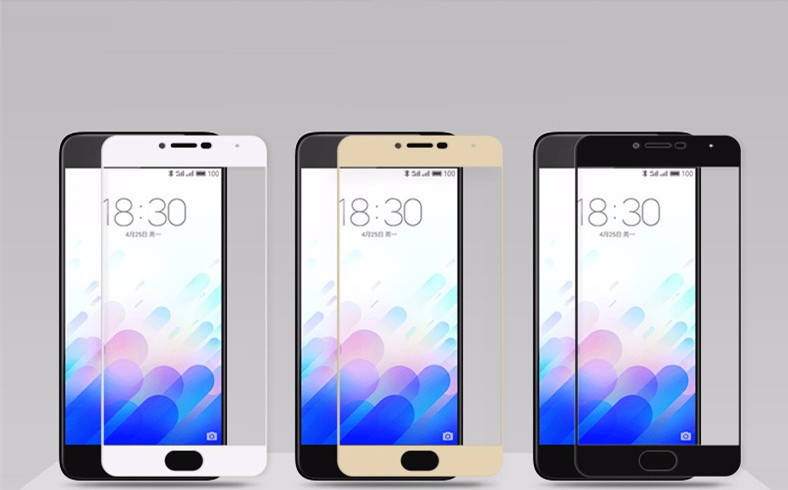 

Защитное стекло для Meizu М3 черное белое золотистое