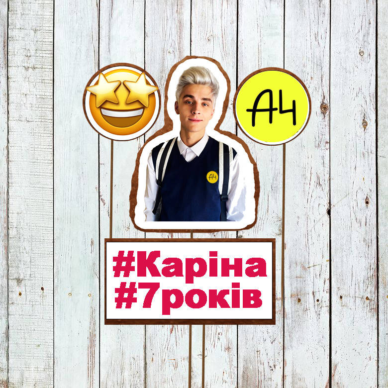 

Пряники на палочке для торта А4 Влад Бумага блогер набор №4