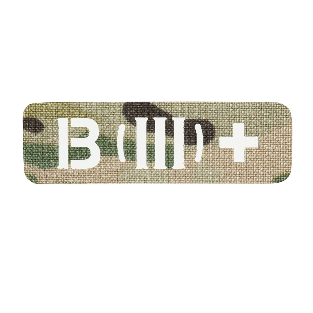 

Нашивка група крови B (III) + наскрізна Laser Cut 25х80 Multicam