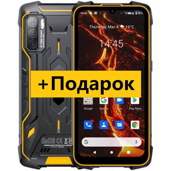 

Cubot Kingkong 5 Pro Black Orange 4Гб/64Гб 8000 мАч NFC Android 11 защищенный смартфон Оранжевый