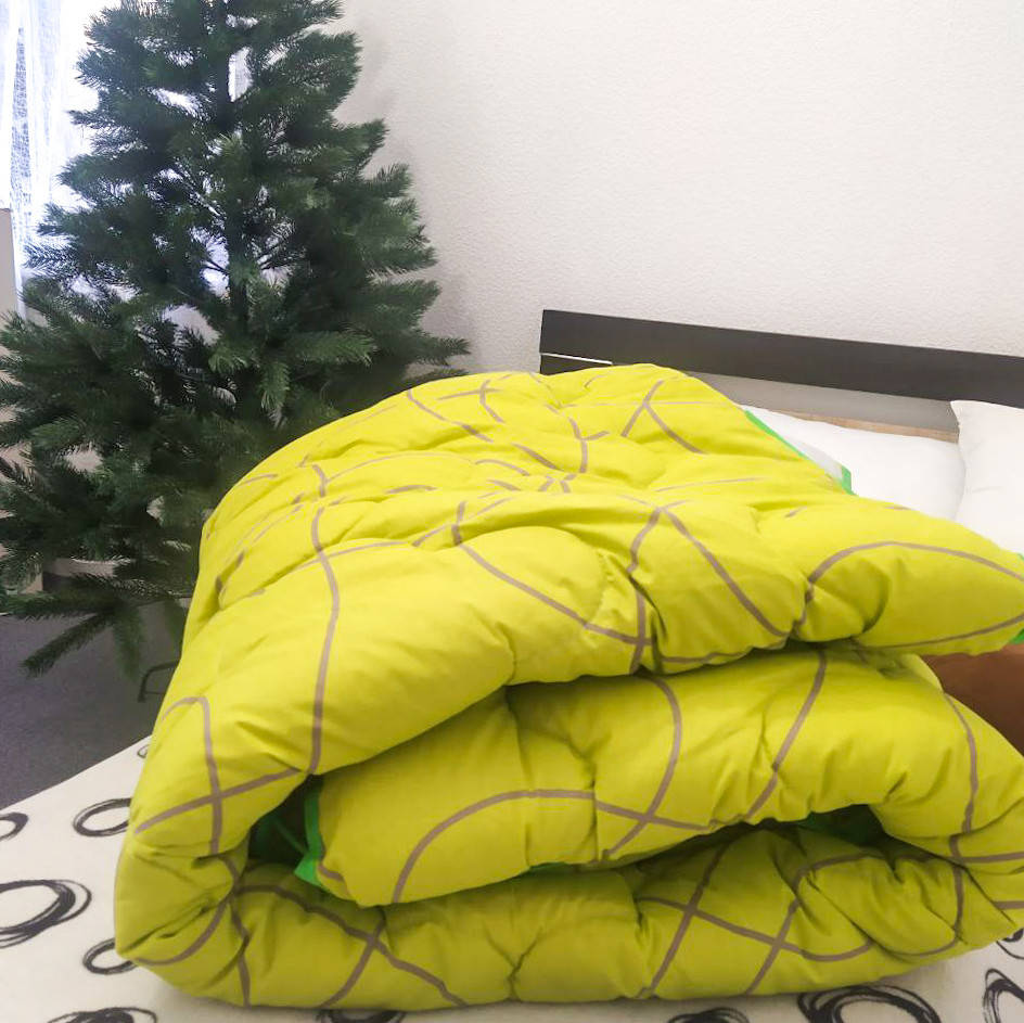 

Зимнее одеяло из овечей шерсти \ Тёплое одеяло из овчины полуторное, Желтый