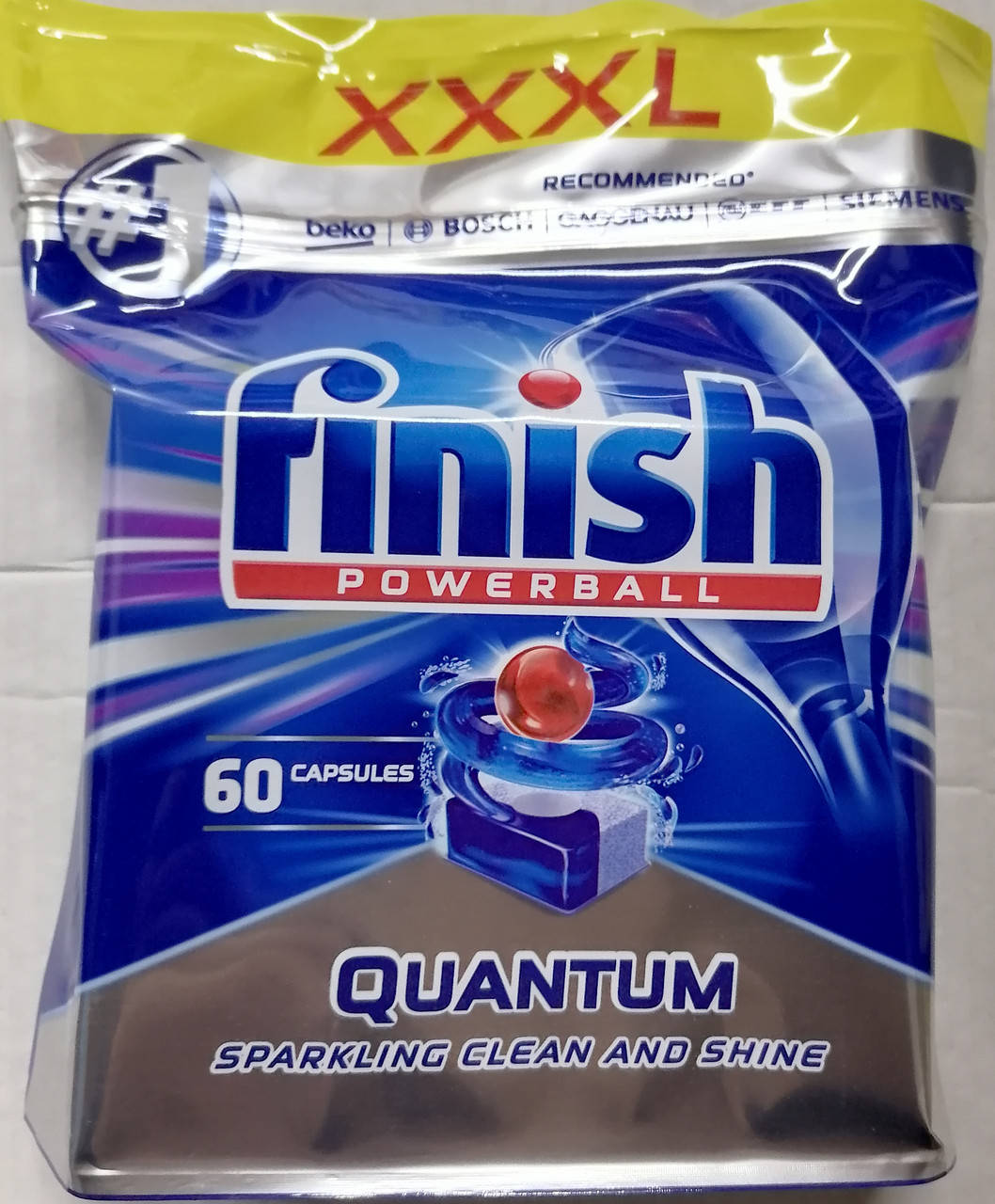 

Таблетки для посудомийних машин Finish Quantum sparkling Clean and Shine regular, 60 ш