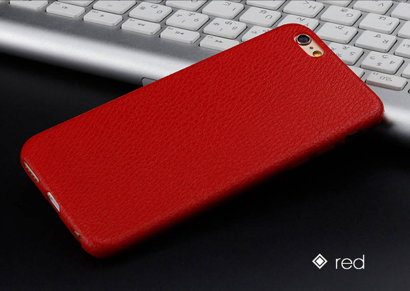 

Прорезиненный чехол под кожу для iPhone 7/8, Красный