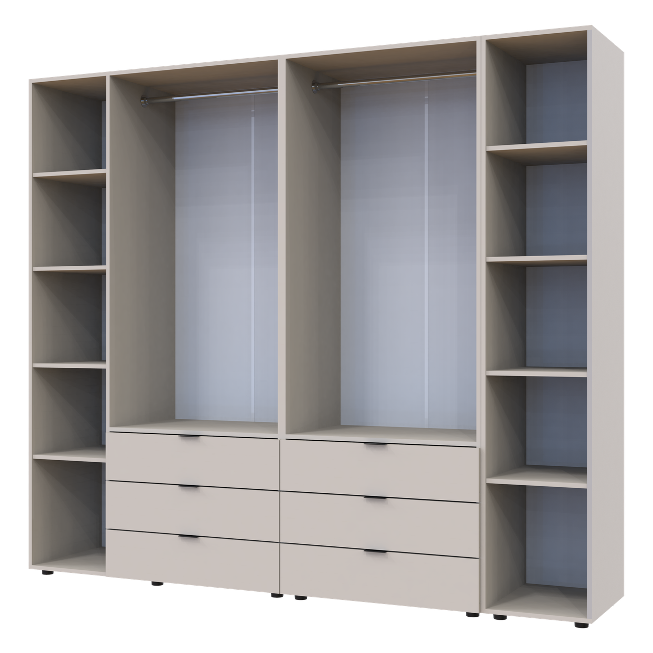 Розпашна Шафа для одягу Doros Гелар з Етажеркою Кашемір 2+3 ДСП 231.9х49.5х203.4 (80737650) 6