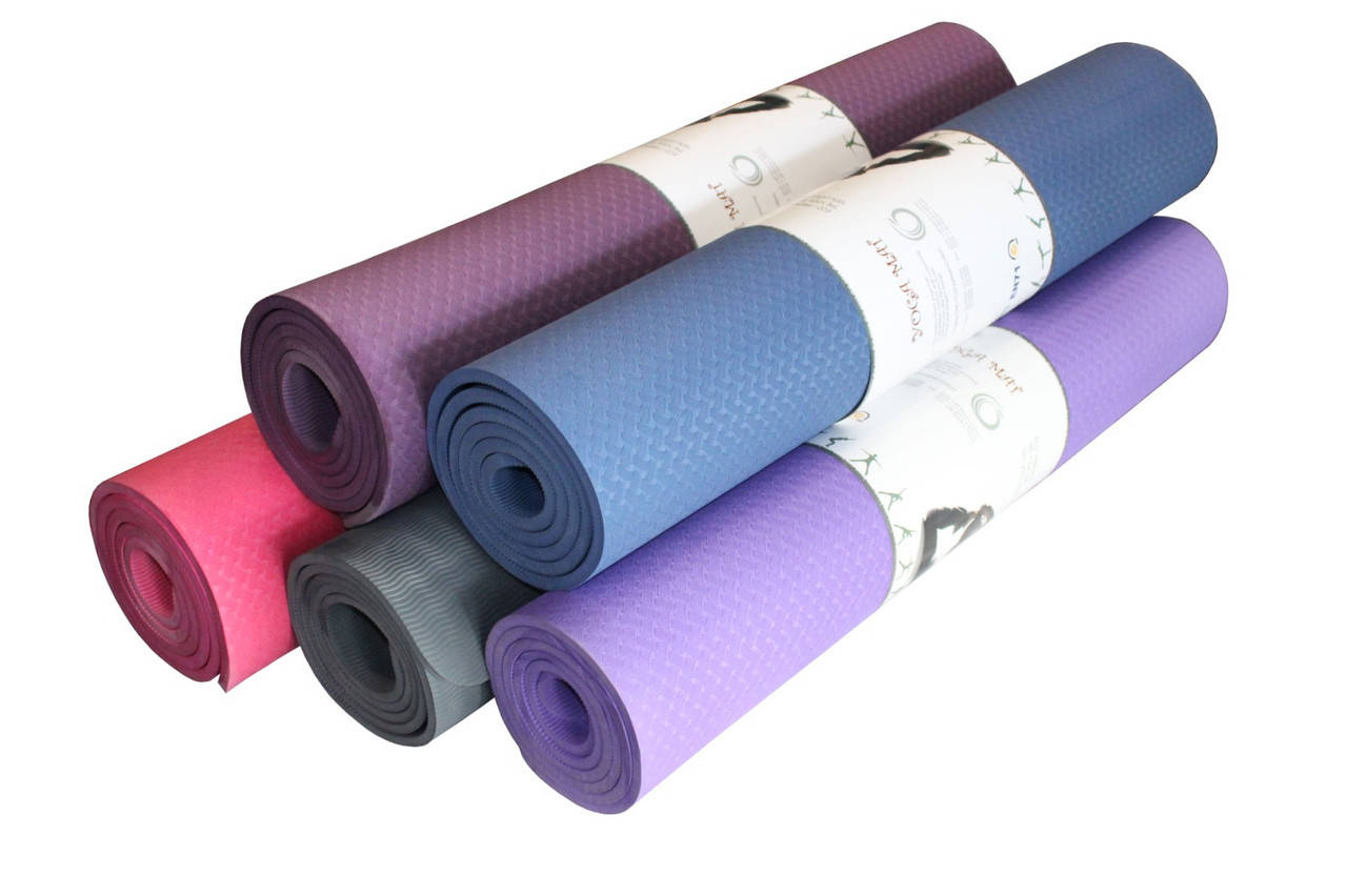 

Лучшее качество. Коврик для йоги большой, прочный, нескользящий, TPE 180*60 толщина 8мм Цвет сиреневый
