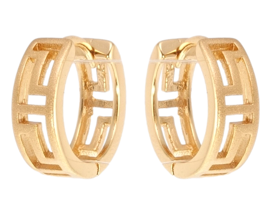 

Серьги Xuping Позолота 18K колечки "Греческий резной орнамент с напылением"