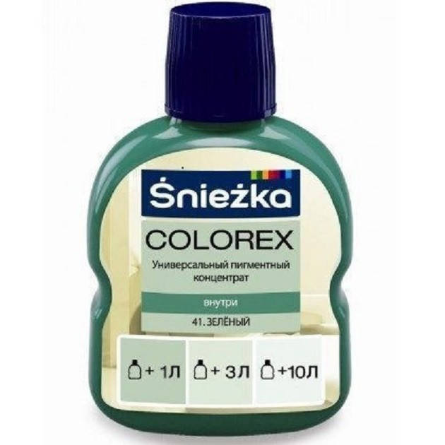 

Универсальный пигментный концентрат Colorex Sniezka 41 зелёный 100 мл (102115)