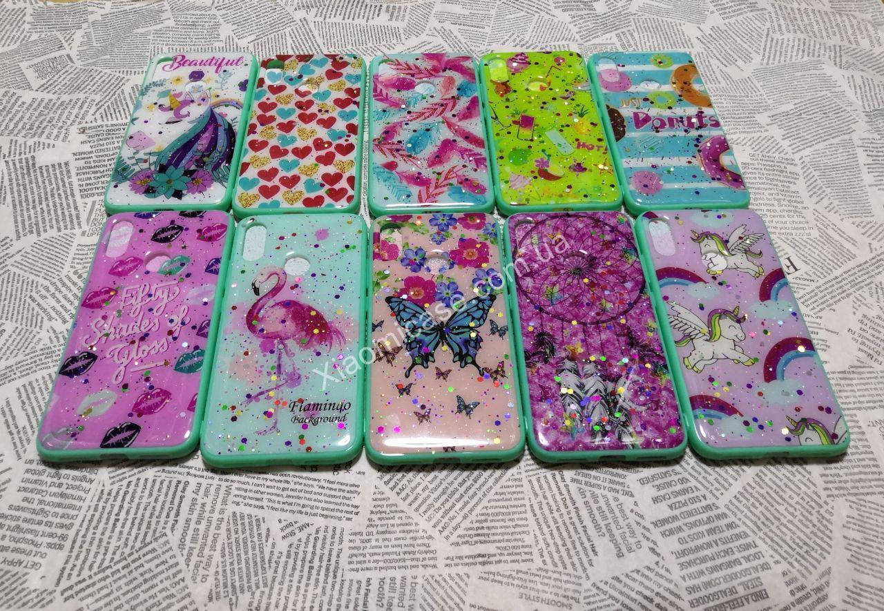 

Силиконовый чехол Mint Рисунок Блестки для Xiaomi (Ксиоми) Redmi 7, Разные цвета