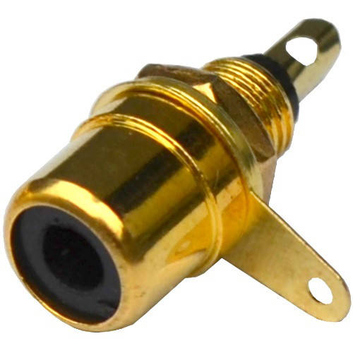

Гнездо RCA , монтажное, металл gold, чёрное