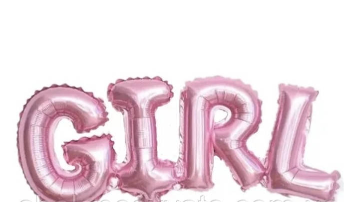 

Фольгированная надпись "Girl" розовая 74*32 см., Розовый