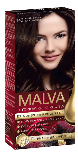 

Краска для волос Мальва / "MALVA"- 142 Черный шоколад