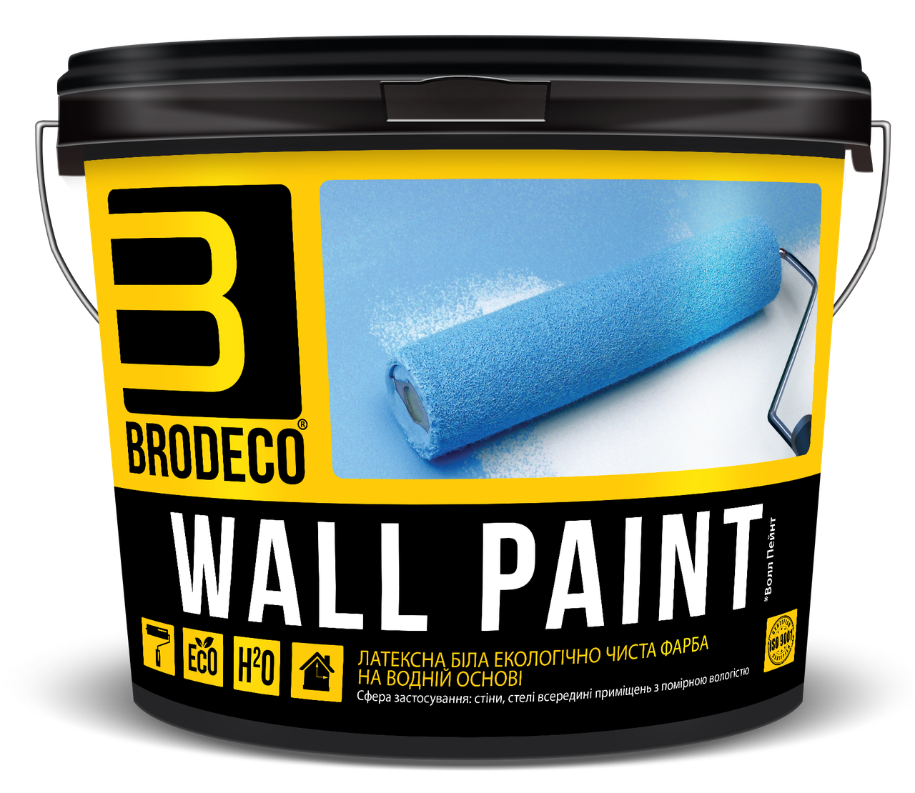 

Латексная краска "Wall Paint" TM Brodeco 1л, Белый