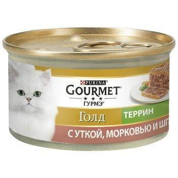 

Влажный корм Purina Gourmet Gold для кошек, террин с уткой, морковью и шпинатом, 85 г