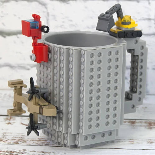 

Кружка LEGO + набор кубиков (цвет светло-серый)