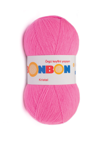 

100% акриловая пряжа (100г/475м) Nako Bonbon Kristal 98240(розовый неон)