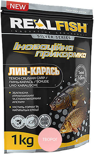 

Прикормка Realfish Линь Карась Творог 1кг