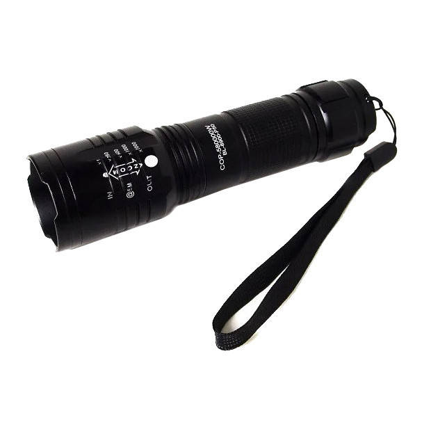 

Фонарик-ручной "POLICE" 8900-P90, ЗУ 220V/12V, 1x18650/3xAAA,, Черный