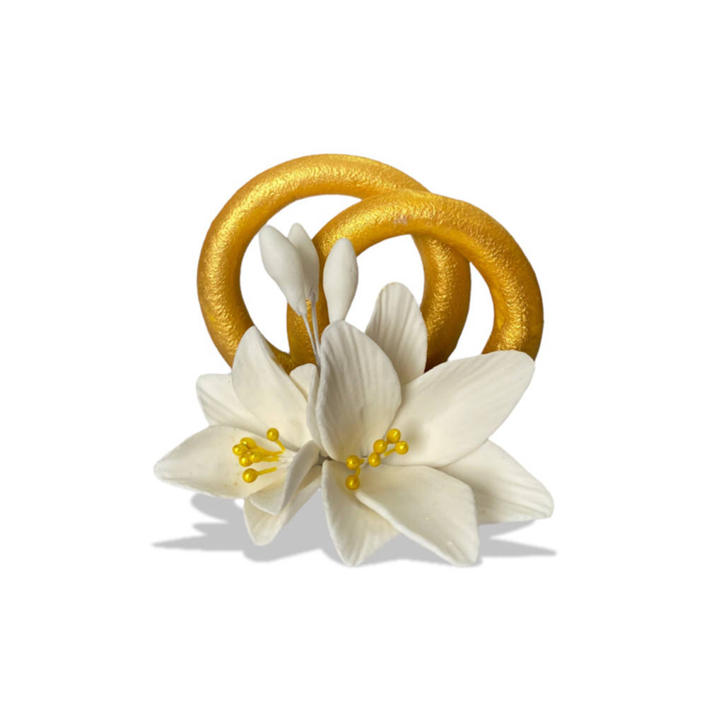 

Цукрова прикраса для торта Обручки з ліліями