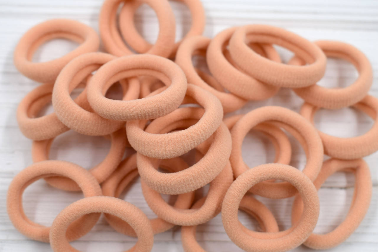 

Резинка для волос бесшовная - №6 персиковая, Разные цвета