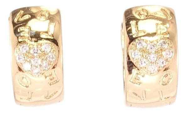 

Серьги Xuping Позолота 18K колечки "Love и сердечки с цирконием"