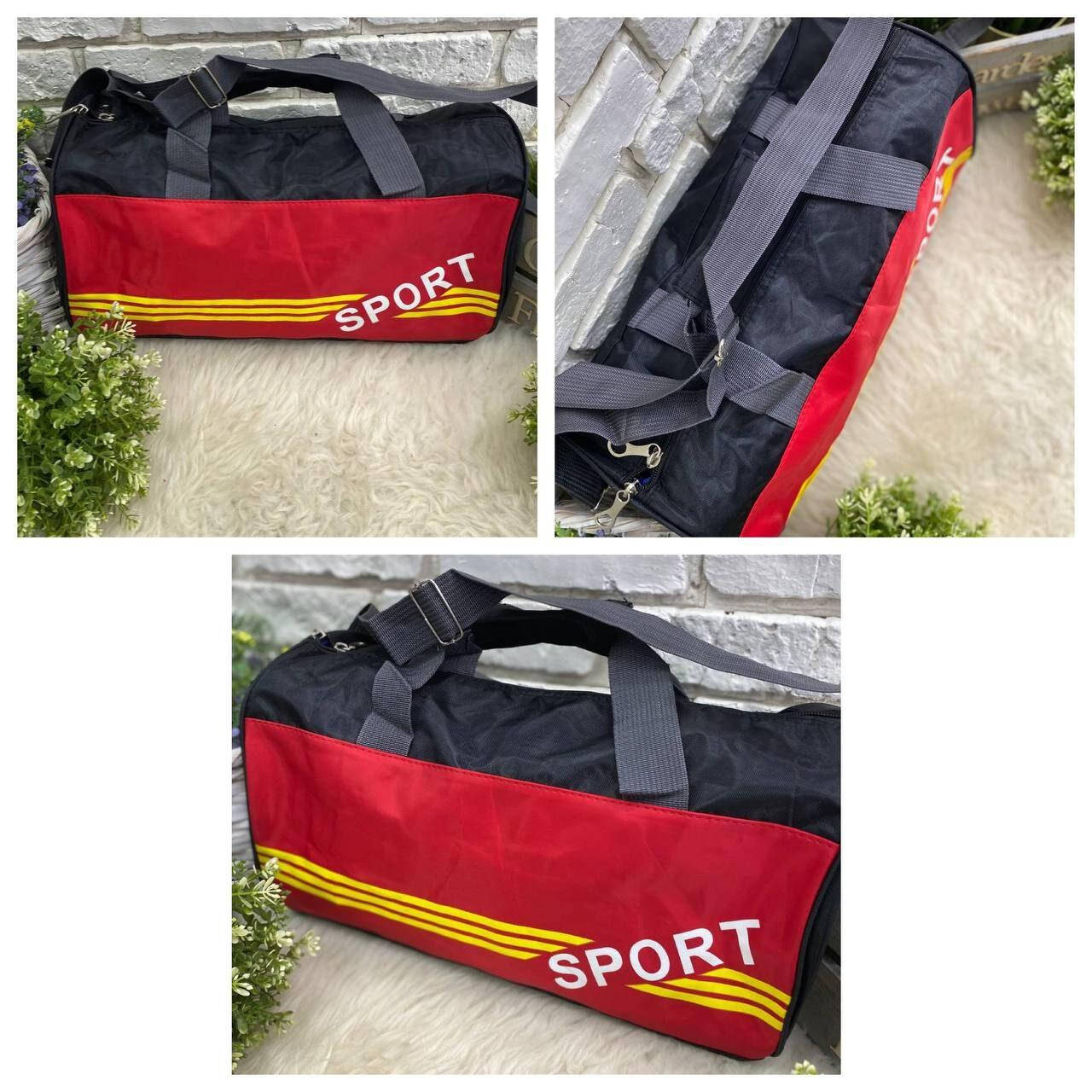 

Стильная мужская спортивная сумка ткань "матовая плащевка" размер 42х22х20, Черный