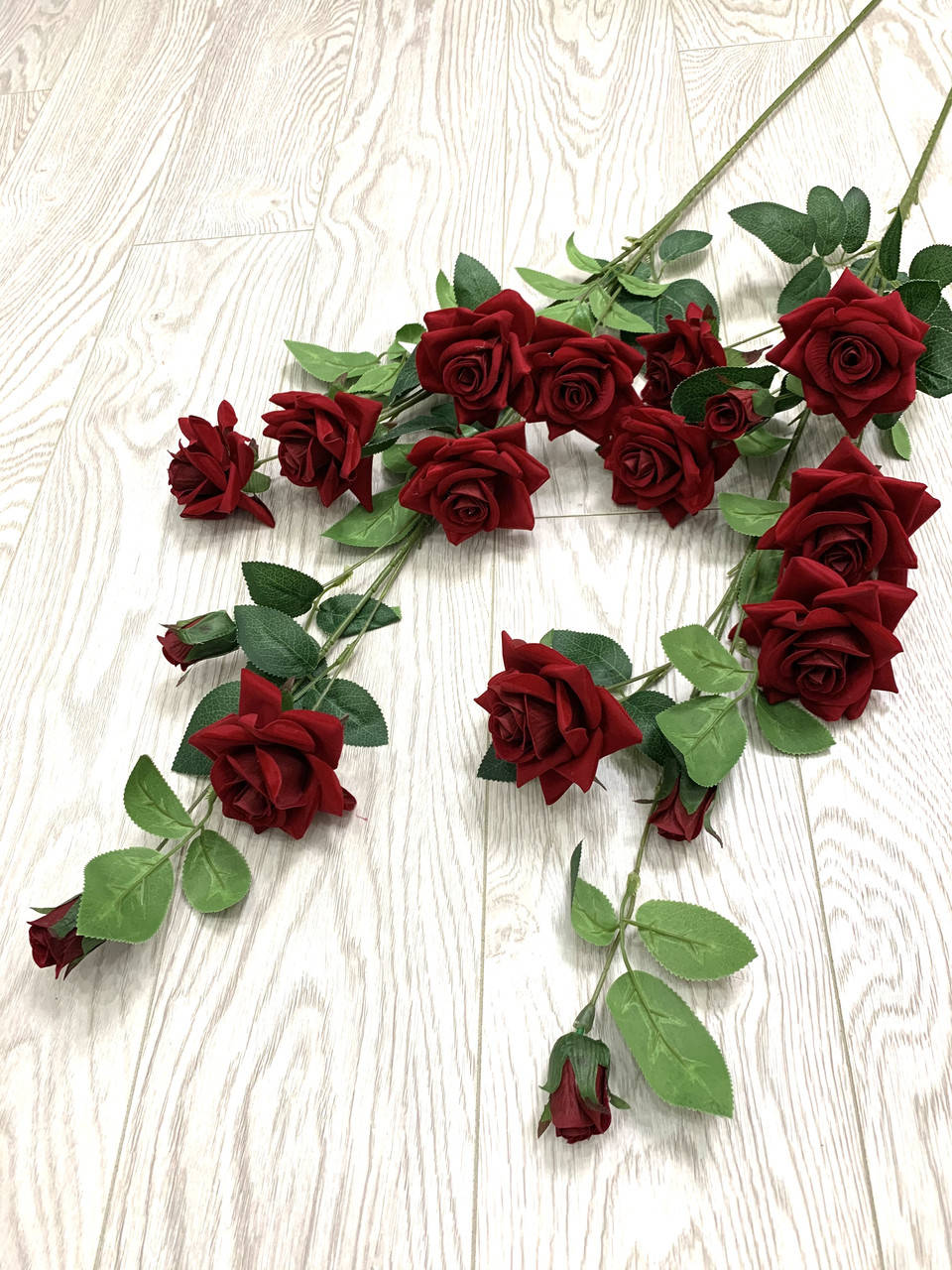 

Искусственная кустовая роза ( 115 см ), Красный