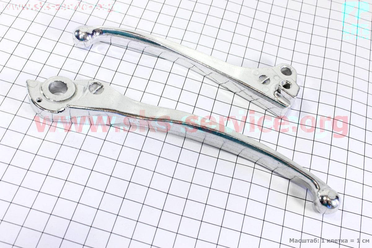 

Рычаги руля левый, правый к-кт 2шт (под диск./барабан. тормоз) Honda DIO AF35 "хром" (331080)